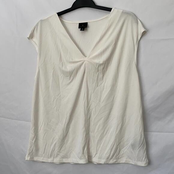 Off-White V-Neck Stretchy Worthington Blouse - Picture 1 of 7